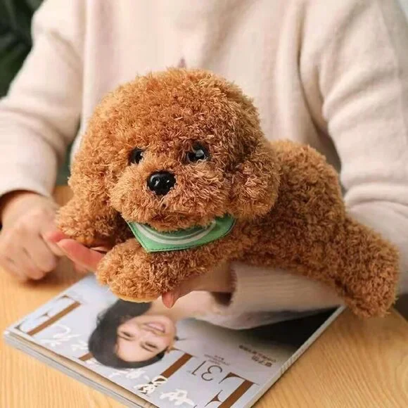 Golden Doodle Dog Stuffed Animal Soft Brown Plush Puppy Toy Realistic 11 Inch - Picture 5 of 6